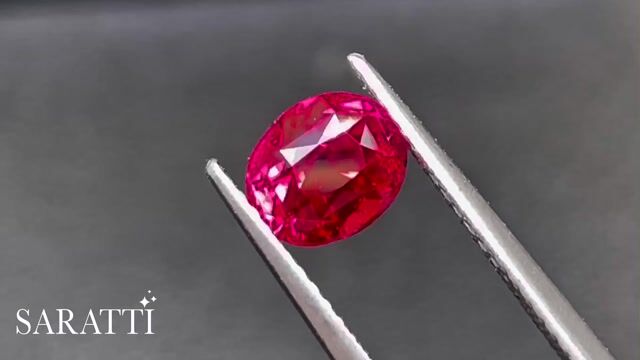 1.64-carat Vivid Red Oval Natural Ruby | GRS Certified | Unheated